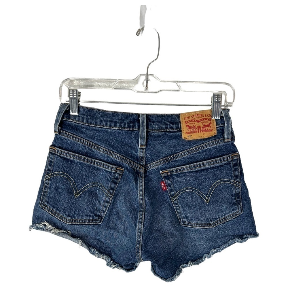 Levi’s 501 Cutoff Distressed Denim Shorts SZ 26 - Picture 2 of 8